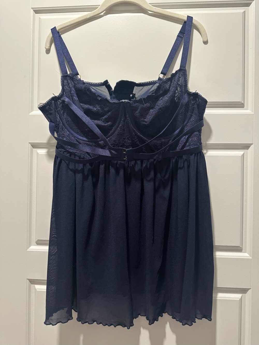 Navy Lace Babydoll Chemise Nightdress